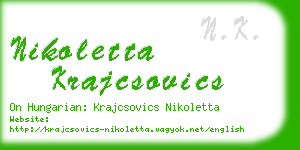 nikoletta krajcsovics business card